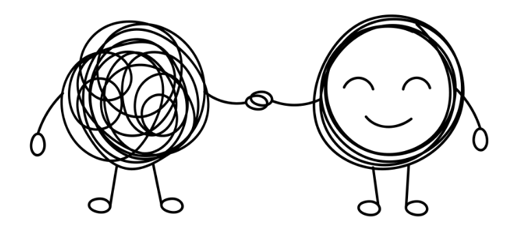 Illustration representing the journey from big feelings to calm through play therapy